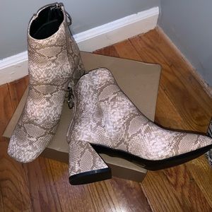 Snakeskin booties